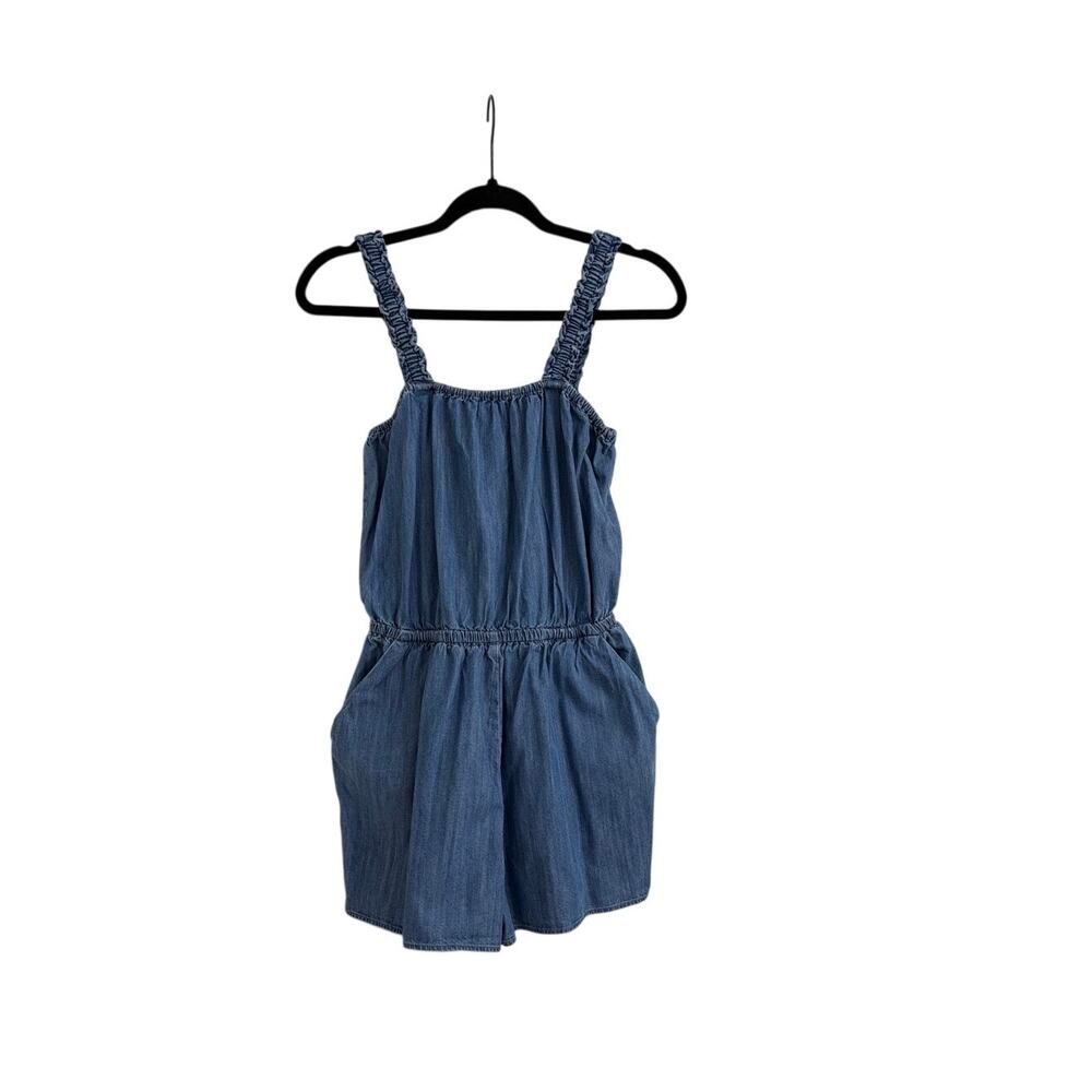 Express Blue Denim Romper One Piece Sleeveless Lightweight Size XS
